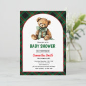Plaid Bear Baby Shower invitation (Debout devant)
