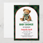 Plaid Bear Baby Shower invitation (Devant / Derrière)
