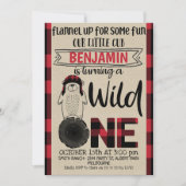 Plaid Bear Wild Un Anniversaire Invitation (Devant)