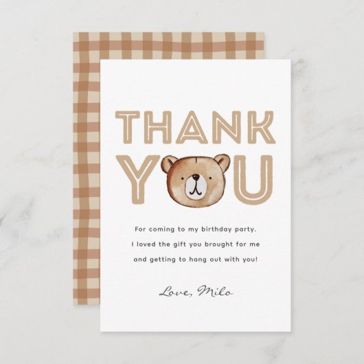 Plaid Beer Verjaardag Bedankt Card (Voorkant / Achterkant)