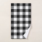 Plaid blanc noir de Buffalo avec le sergé (Serviette à main)