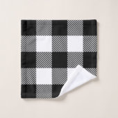 Plaid blanc noir de Buffalo avec le sergé (Gant de toilette)
