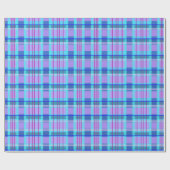 plaid blauw cadeaupapier (Vlak)