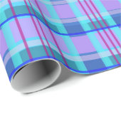 plaid blauw cadeaupapier (Rol Hoek)