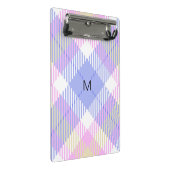 Plaid Blauw Roze Geel Mini Klembord (Schuin)