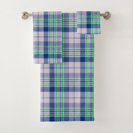 Plaid Bleu Avec Vert (En situation)