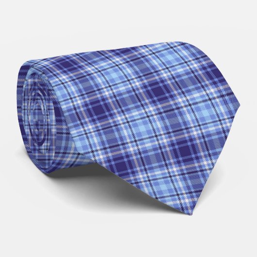 Plaid bleu Cravate pour hommes (Roulé)