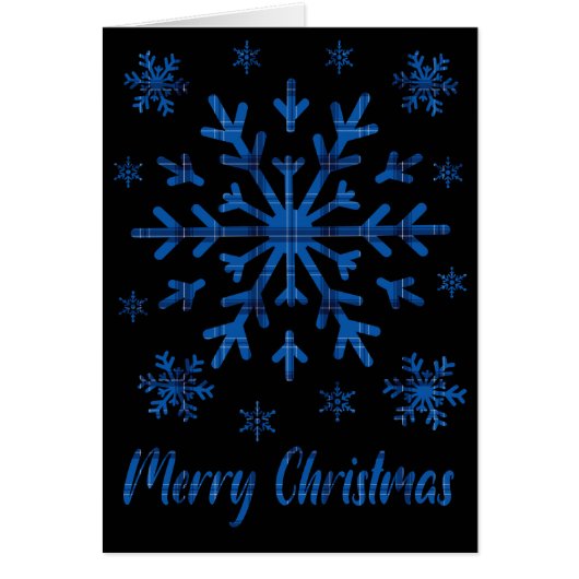 Plaid bleu et noir avec coupe de flocon de neige n (Devant)