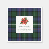 Plaid Bloemen Rustiek Botanische Kerst Tartan Servet (Voorkant)