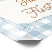 Plaid Blue First Rodeo Welkom Verjaardag Poster (Hoek)