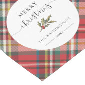 Plaid Boerderij Rode Check Rustieke Vrolijke Kerst Korte Tafelloper (Hoek)