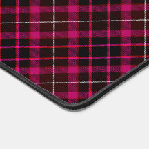 Plaid Bold Pattern  Tartan Zwart Hot Pink
