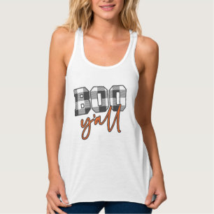Plaid Boo Y'all Fun Halloween Tanktop