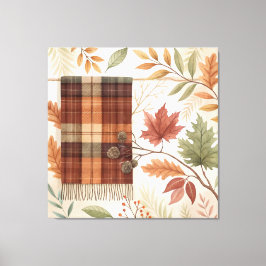 Plaid Botanische Herfst Wall Art Canvas Afdruk