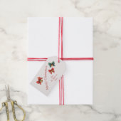 Plaid Bows Bells Retro Kerstmis Cadeaulabel (Met Touw)