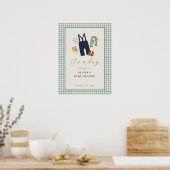 Plaid Boy Kleding Baby shower Welkom Poster (Keuken)