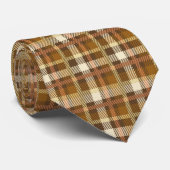 Plaid Brown Cravate pour hommes (Roulé)