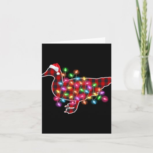 Plaid Buffalo Duck Christmas Pajamas Xmas Lights F Kaart (Voorkant)