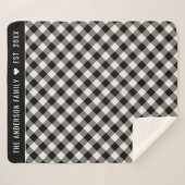 Plaid Buffalo Noir et Blanc Nom de Famille (Devant (Horizontal))