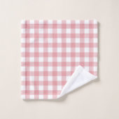 Plaid Buffalo rose et blanc (Gant de toilette)