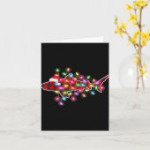 Plaid Buffalo Shark Christmas Pajamas Xmas Lights Kaart (Gele Bloem)