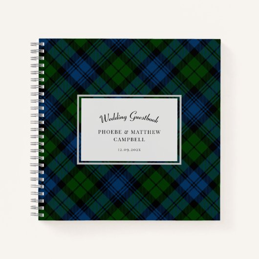 Plaid Campbell Military Tartan Mariage livre d'or (Devant)