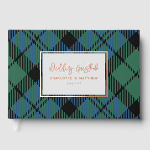 Plaid Campbell Roos Gold Foil Wedding Tartan Gastenboek