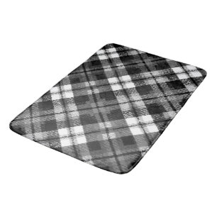 Plaid Check Tartan Zwart Wit Boerderij Modern Badmat