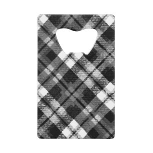 Plaid Check Tartan Zwart Wit Boerderij Modern Kredietkaart Flessenopener