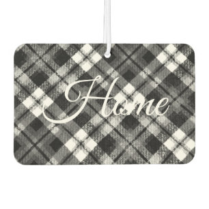 Plaid Check Tartan Zwart Wit Boerderij Modern Luchtverfrisser