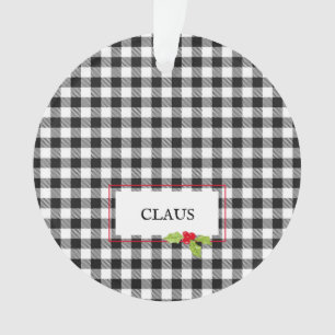 Plaid Christmas Holly Père Noël NAME Ajouter PHOTO