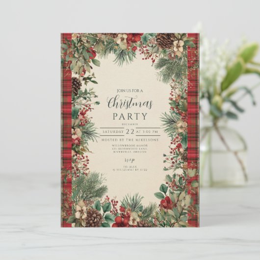 Plaid Christmas Kaart (Staand voorkant)