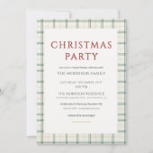 Plaid Christmas Party Invitation Kaart (Voorkant)