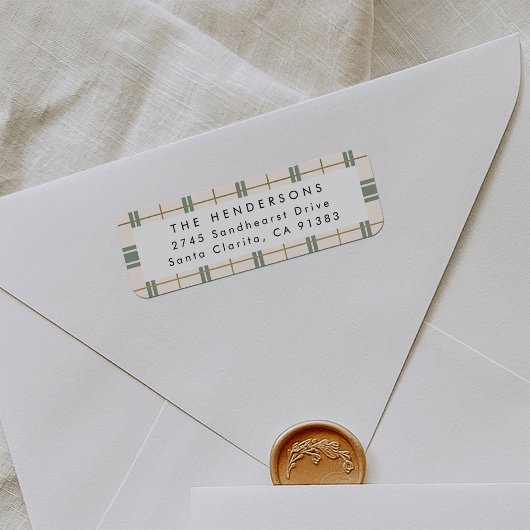 Plaid Christmas Return Address Label