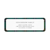 Plaid Christmas Rustic Tartan Retouradres Etiket (Voorkant)