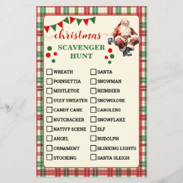 Plaid Christmas Scavenger Hunt Game Kaart