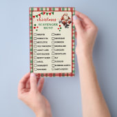 Plaid Christmas Scavenger Hunt Game Kaart (Hand)