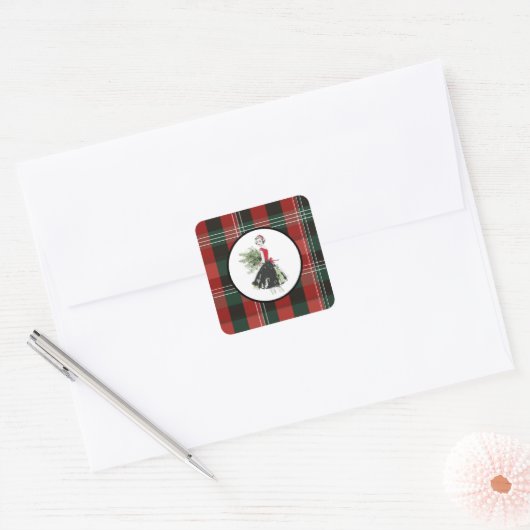 Plaid Christmas Sticker (Enveloppe)