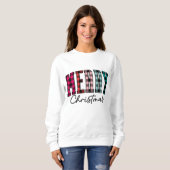 Plaid Christmas Sweatshirt | Dames Multi Color (Voorkant volledig)
