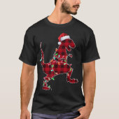 Plaid Christmas T-Rex Lights T-shirt (Voorkant)