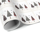 Plaid Christmas Trees Personalized Holiday  Cadeaupapier (Rol Hoek)