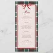 Plaid Christmas Wedding Menu | Holiday Tartan (Devant)