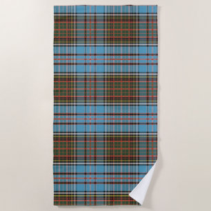 Plaid Clan Anderson Tartan Lichtblauw Bruin Check Strandlaken