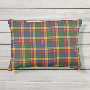 Plaid Clan Buchanan Groen Rood Geel Geruit Tartan Buitenkussen