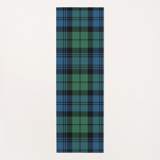 Plaid Clan Campbell Blauw Groen Zwart Check Tartan Yogamat (Voorkant)