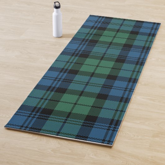 Plaid Clan Campbell Blauw Groen Zwart Check Tartan Yogamat (In situ)