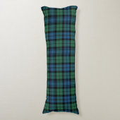 Plaid Clan Campbell Groen Blauw Check Tartan Lichaamskussen (Voorkant Verticaal)