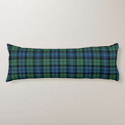 Plaid Clan Campbell Groen Blauw Check Tartan Lichaamskussen (Voorkant)