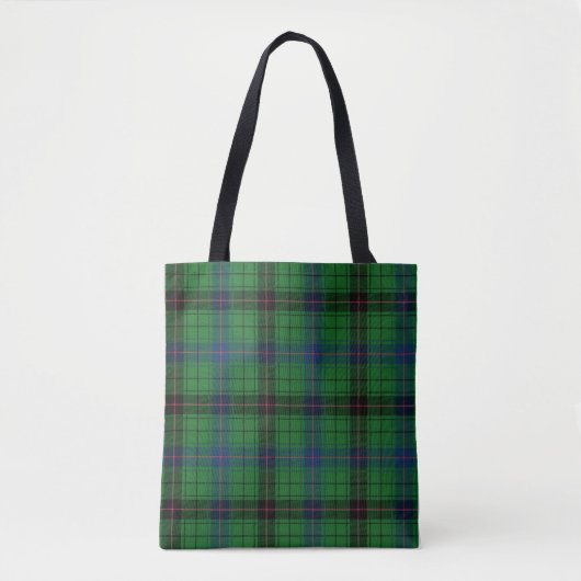 Plaid Clan Davidson Tartan Zwart Groen Check Draagtas (Voorkant)