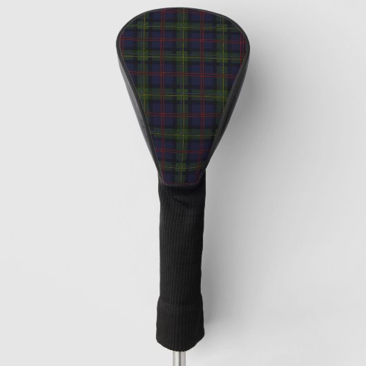 Plaid Clan Malcolm Paarse Zwart Check Tartan Golfheadcover (Voorkant)